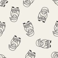 Santa Claus doodle seamless pattern background