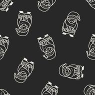 Santa Claus doodle seamless pattern background N3