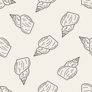 Shell doodle seamless pattern background N2