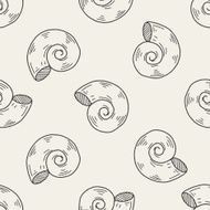 Shell doodle seamless pattern background N4