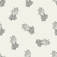 Shell doodle seamless pattern background N5