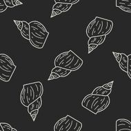Shell doodle seamless pattern background N6