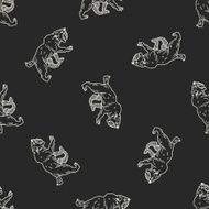 Smilodon doodle seamless pattern background N2
