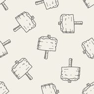 snow and board doodle seamless pattern background