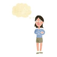 cartoon proud woman with thought bubble N3