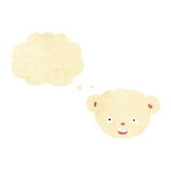 cartoon polar bear face with thought bubble