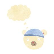 cartoon polar bear face with thought bubble N2