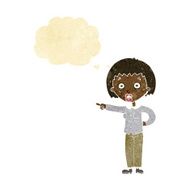 cartoon shocked woman with thought bubble N2