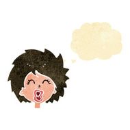 cartoon woman screaming with thought bubble N2