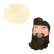 cartoon man with beard laughing thought bubble N2