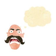 cartoon angry old man with thought bubble N8
