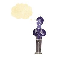 cartoon vampire with thought bubble N13