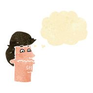 cartoon nervous man with thought bubble N8