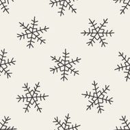 snowflakes doodle seamless pattern background