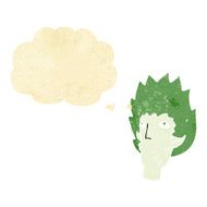 cartoon vampire face with thought bubble N5