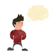 cartoon happy man with thought bubble N36
