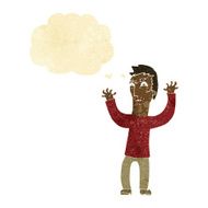 cartoon angry man with thought bubble N9