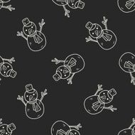 snowman doodle drawing seamless pattern background N2