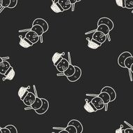 snowman doodle seamless pattern background