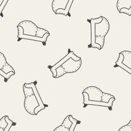 sofa doodle seamless pattern background N4