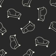 sofa doodle seamless pattern background N10