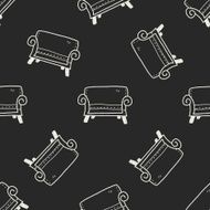 sofa doodle seamless pattern background N11