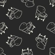 sofa doodle seamless pattern background N13