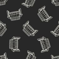 sofa doodle seamless pattern background N15