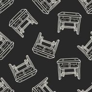 table doodle seamless pattern background N16