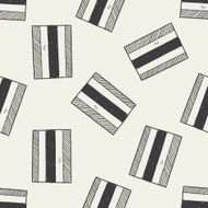 Thailand flag doodle seamless pattern background