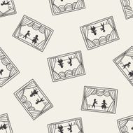 theater doodle seamless pattern background