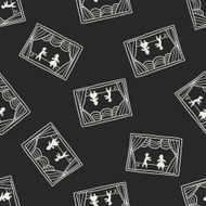theater doodle seamless pattern background N2