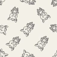 three little pigs doodle seamless pattern background