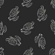 tortoise doodle seamless pattern background N4