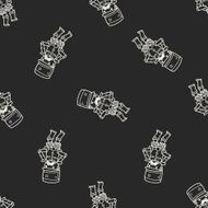 Toy Soldiers doodle seamless pattern background N2