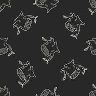 tree doodle seamless pattern background N3