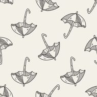 umbrella doodle drawing seamless pattern background N5