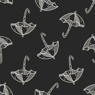 umbrella doodle drawing seamless pattern background N6