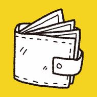 wallet doodle drawing N17