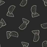 watermelon doodle seamless pattern background N3