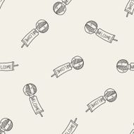 welcome balloon doodle seamless pattern background