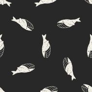 whale doodle seamless pattern background N4