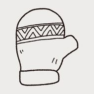Winter gloves doodle drawing N6