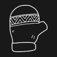 Winter gloves doodle drawing N7