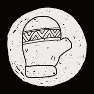 Winter gloves doodle drawing N8