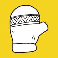 Winter gloves doodle drawing N10