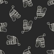 winter hat doodle seamless pattern background N7