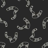winter scarf doodle seamless pattern background N6
