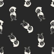 witch doodle seamless pattern background N3