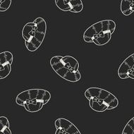 doodle Straw hat seamless pattern background N3